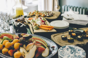 breakfast with fresh fruits 