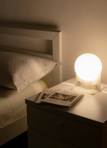 bedside light in a bedroom