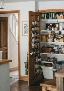 wooden shelve in kitchen
